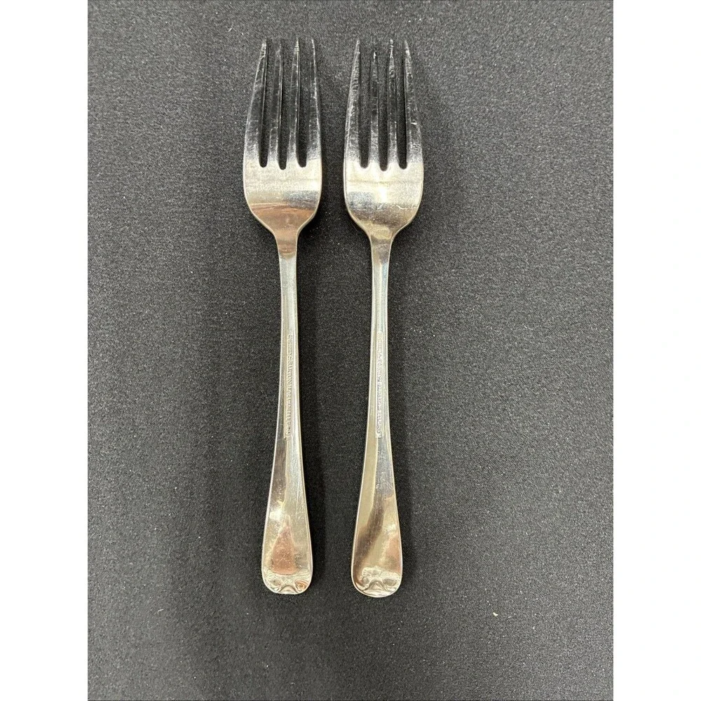 Reed & Barton COLBY Dinner Forks Set of 2 18/10 Stainless China 8-1/8